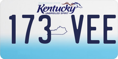 KY license plate 173VEE
