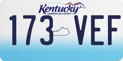 KY license plate 173VEF