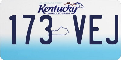KY license plate 173VEJ