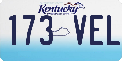 KY license plate 173VEL