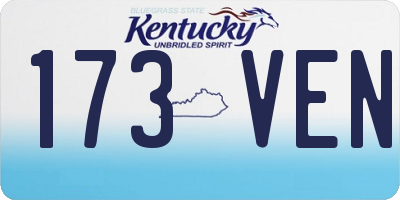 KY license plate 173VEN