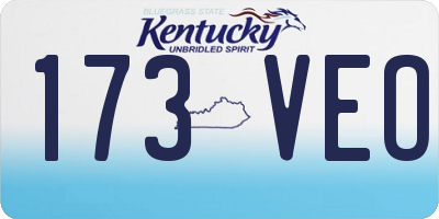 KY license plate 173VEO