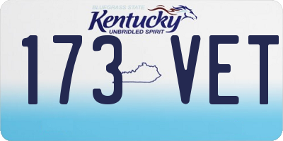 KY license plate 173VET