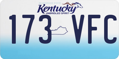 KY license plate 173VFC
