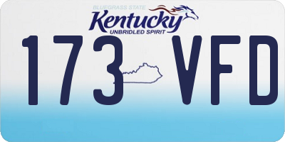 KY license plate 173VFD