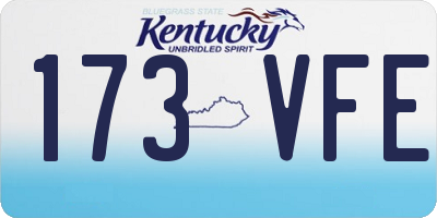 KY license plate 173VFE