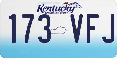 KY license plate 173VFJ