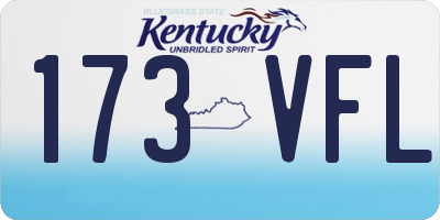 KY license plate 173VFL