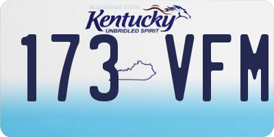KY license plate 173VFM