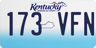 KY license plate 173VFN
