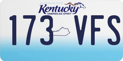 KY license plate 173VFS