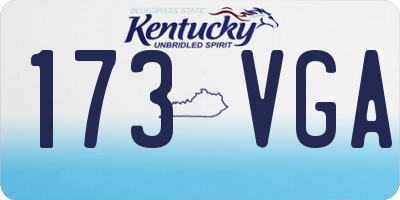 KY license plate 173VGA