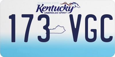 KY license plate 173VGC