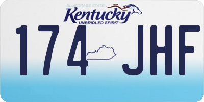 KY license plate 174JHF
