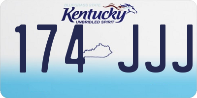 KY license plate 174JJJ