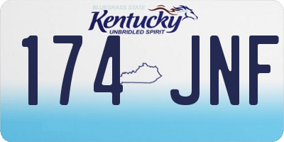 KY license plate 174JNF