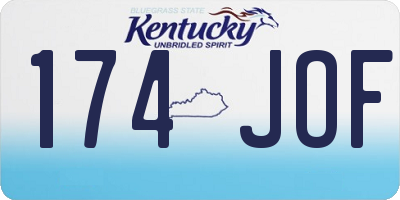 KY license plate 174JOF