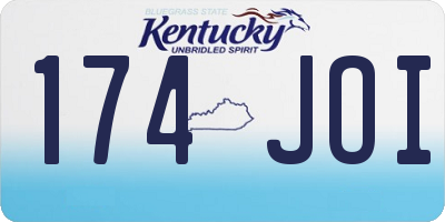 KY license plate 174JOI