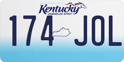 KY license plate 174JOL