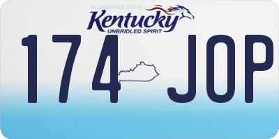 KY license plate 174JOP