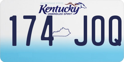 KY license plate 174JOQ