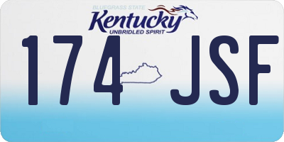KY license plate 174JSF