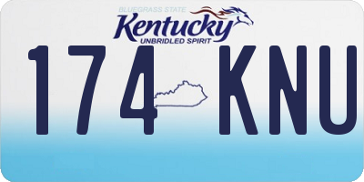 KY license plate 174KNU