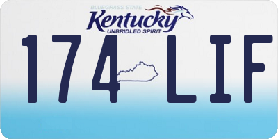 KY license plate 174LIF