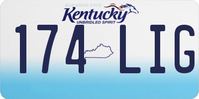 KY license plate 174LIG