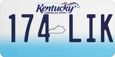 KY license plate 174LIK