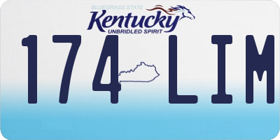 KY license plate 174LIM