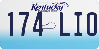 KY license plate 174LIO