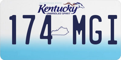 KY license plate 174MGI