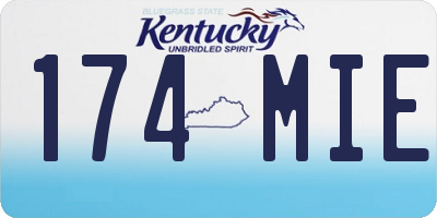 KY license plate 174MIE