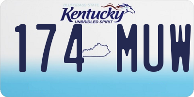 KY license plate 174MUW