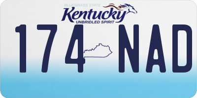 KY license plate 174NAD