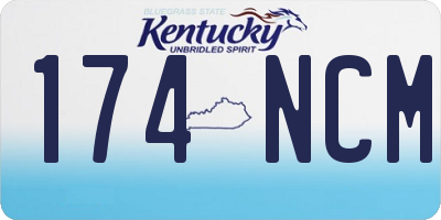 KY license plate 174NCM