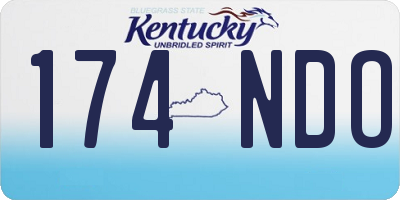KY license plate 174NDO