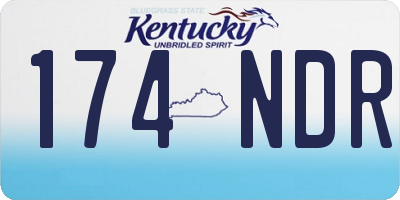 KY license plate 174NDR
