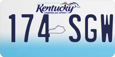 KY license plate 174SGW