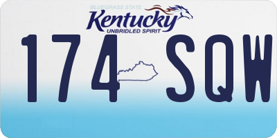 KY license plate 174SQW