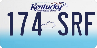 KY license plate 174SRF