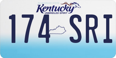 KY license plate 174SRI