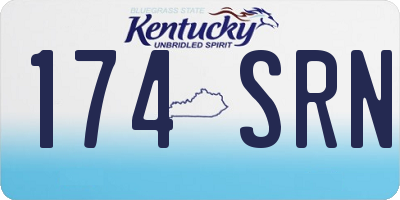 KY license plate 174SRN