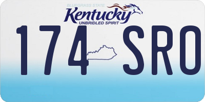 KY license plate 174SRO