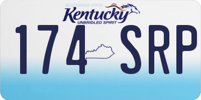 KY license plate 174SRP