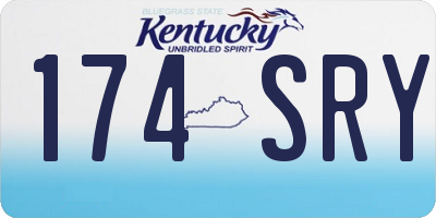KY license plate 174SRY