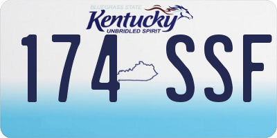 KY license plate 174SSF