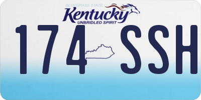 KY license plate 174SSH