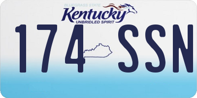 KY license plate 174SSN